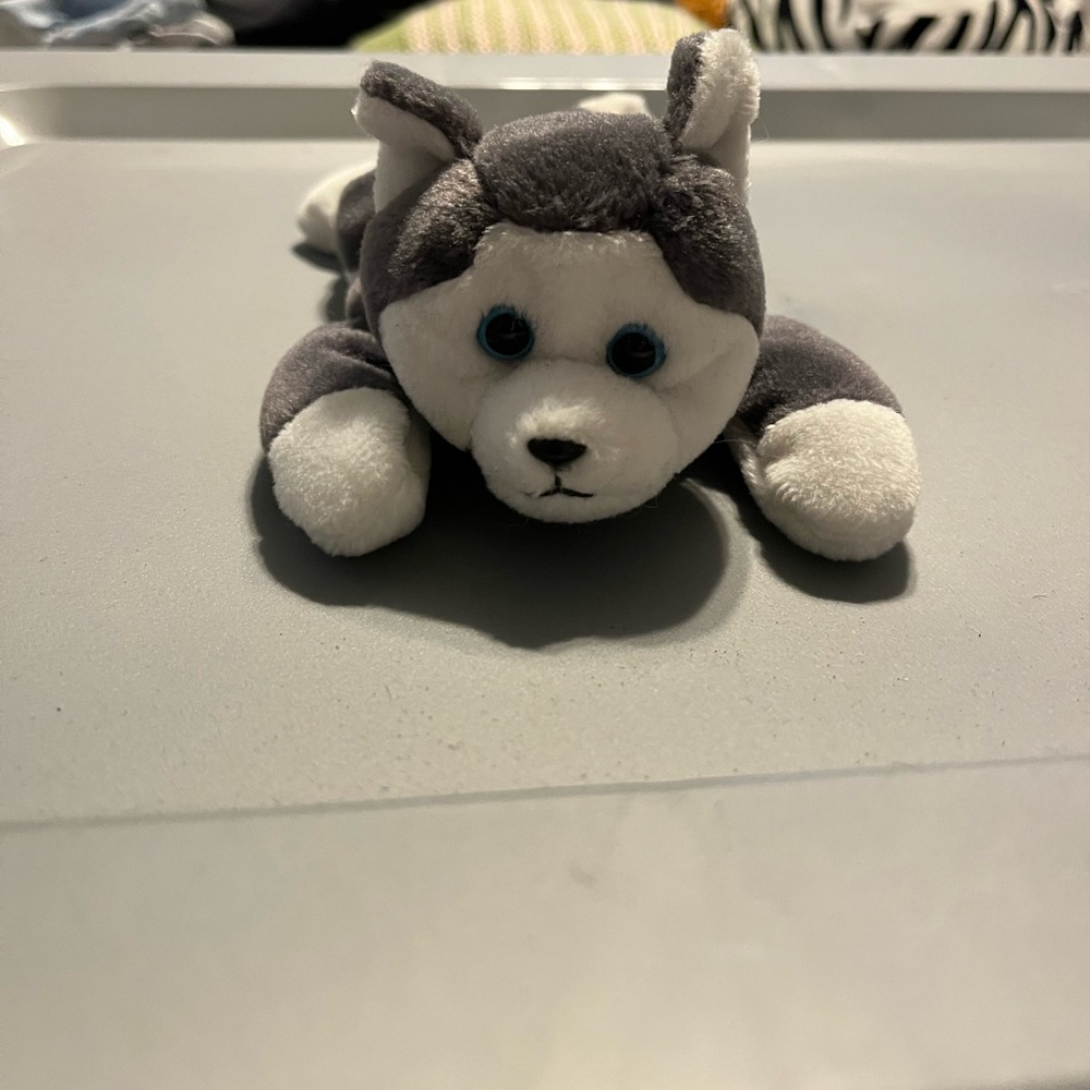 Adorable Gray and White Stuffed Husky Toy